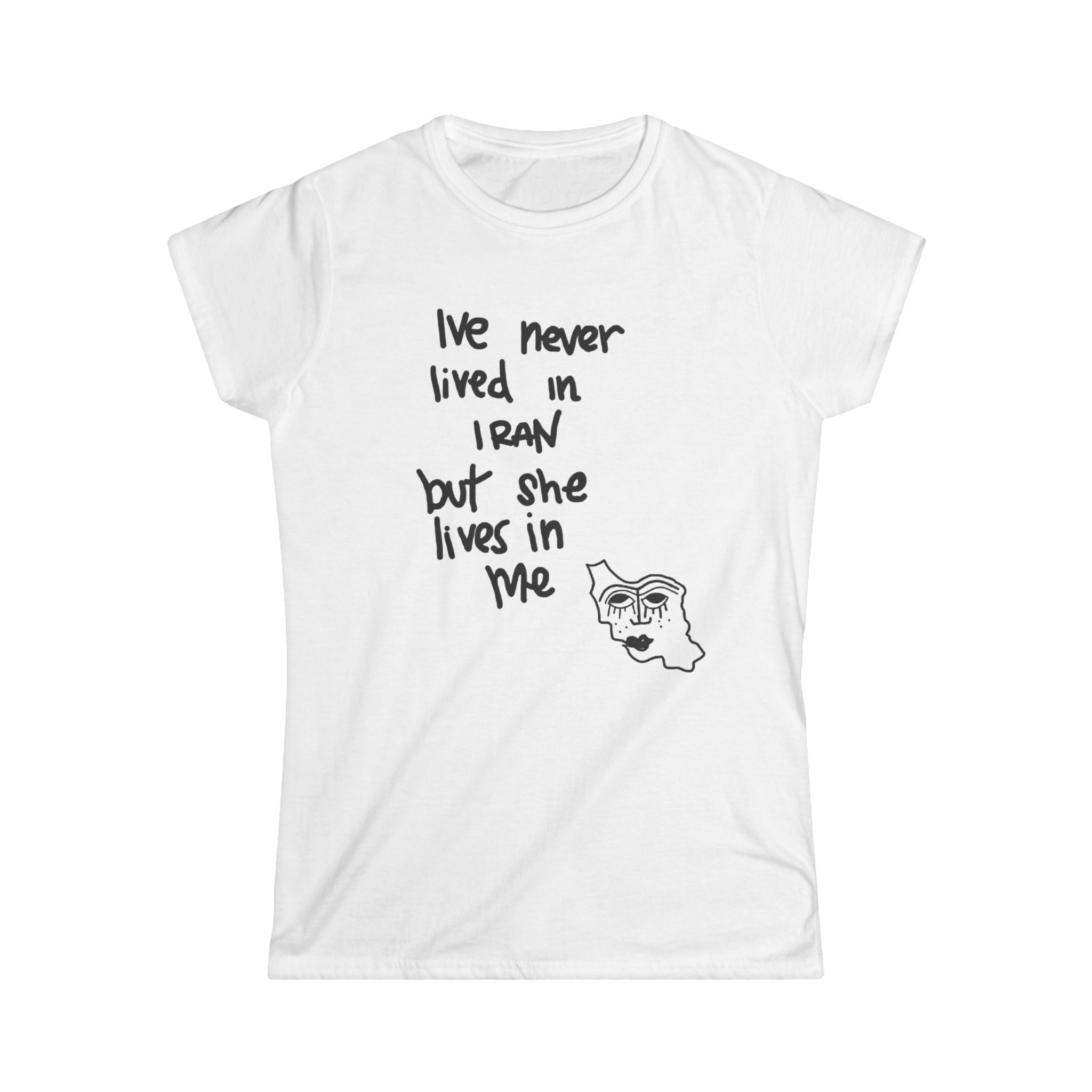 iran lives in me women white tee