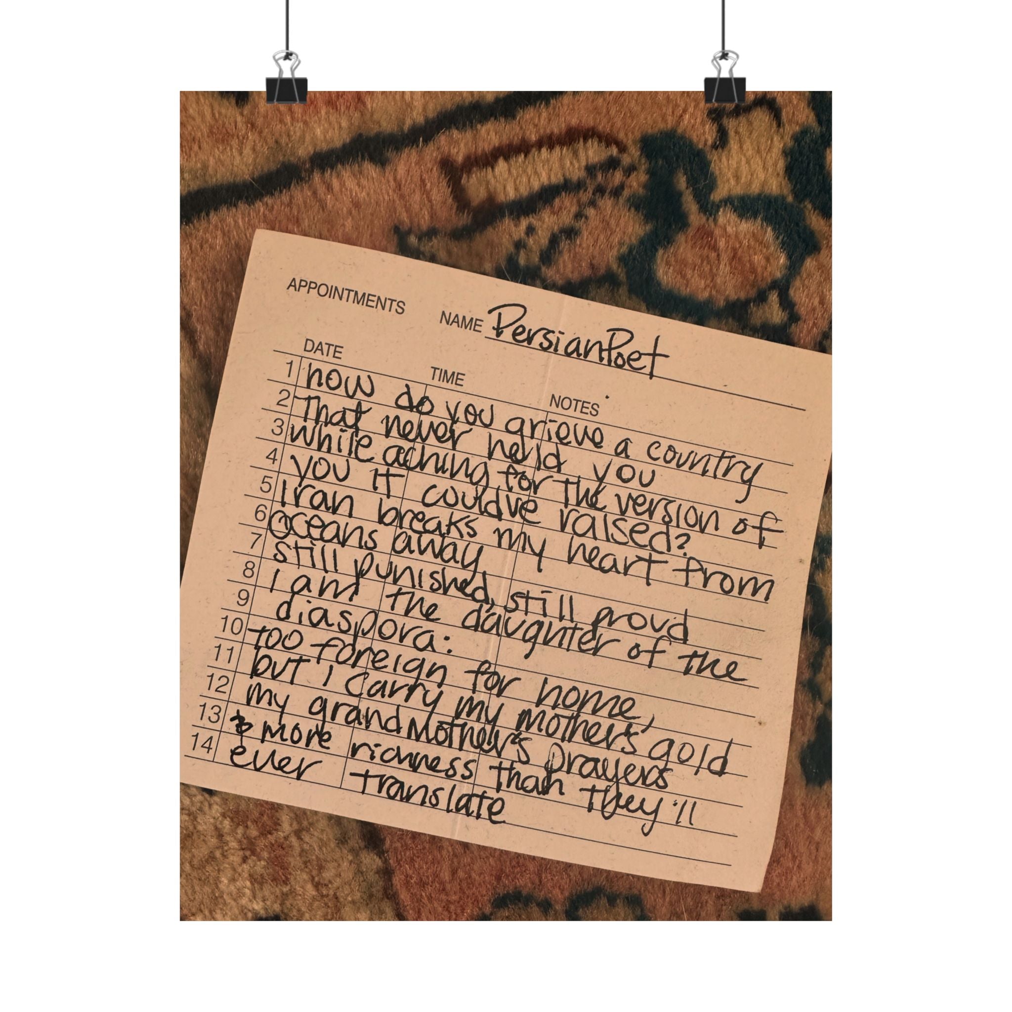 diaspora poem satin print 11 x 14