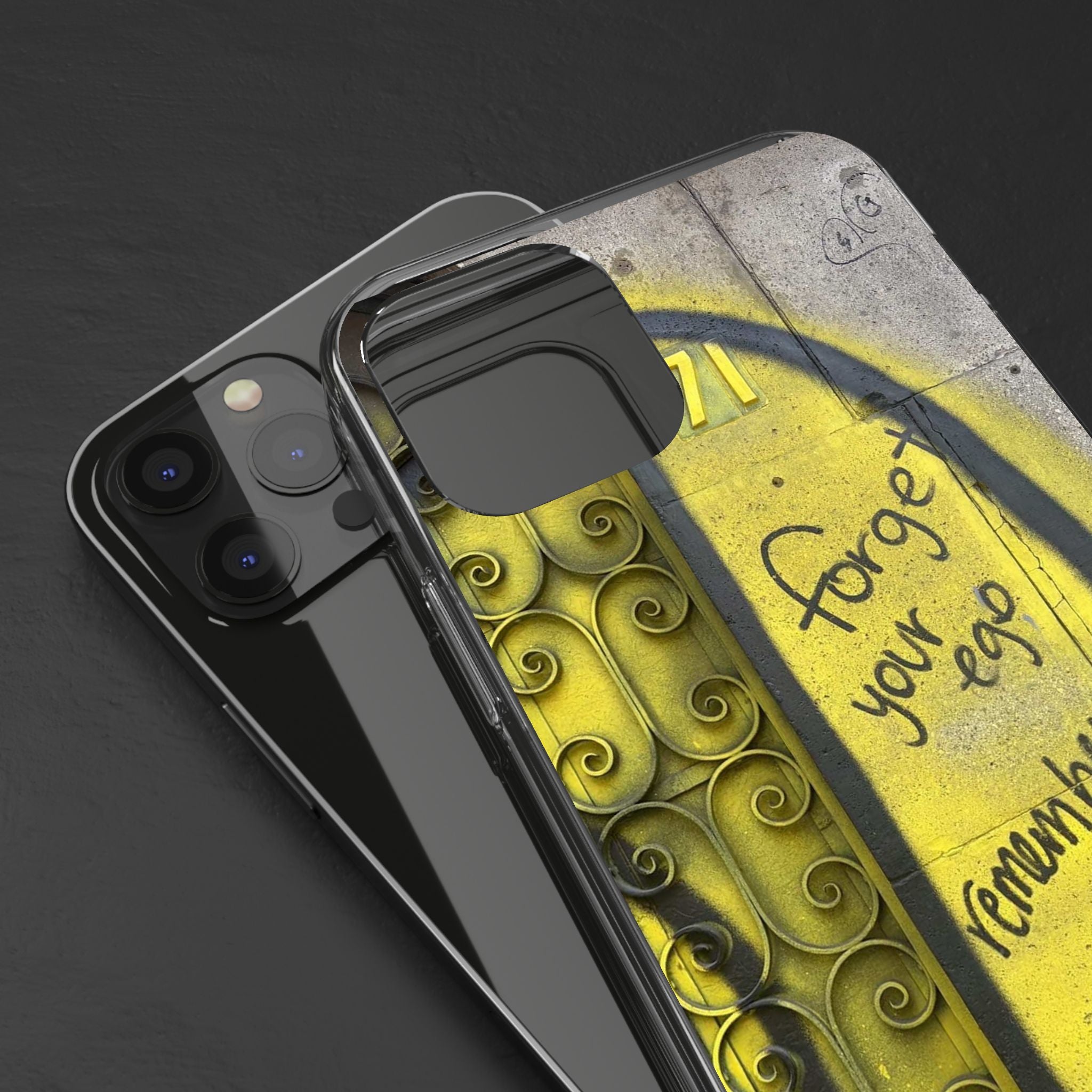forget your ego, remember your soul graffiti phone case
