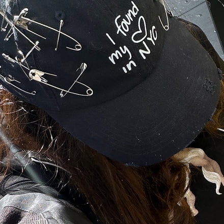 I found my heart in nyc limited edition hand-pinned & distressed cap