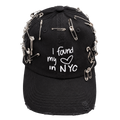 I found my heart in nyc limited edition hand-pinned & distressed cap