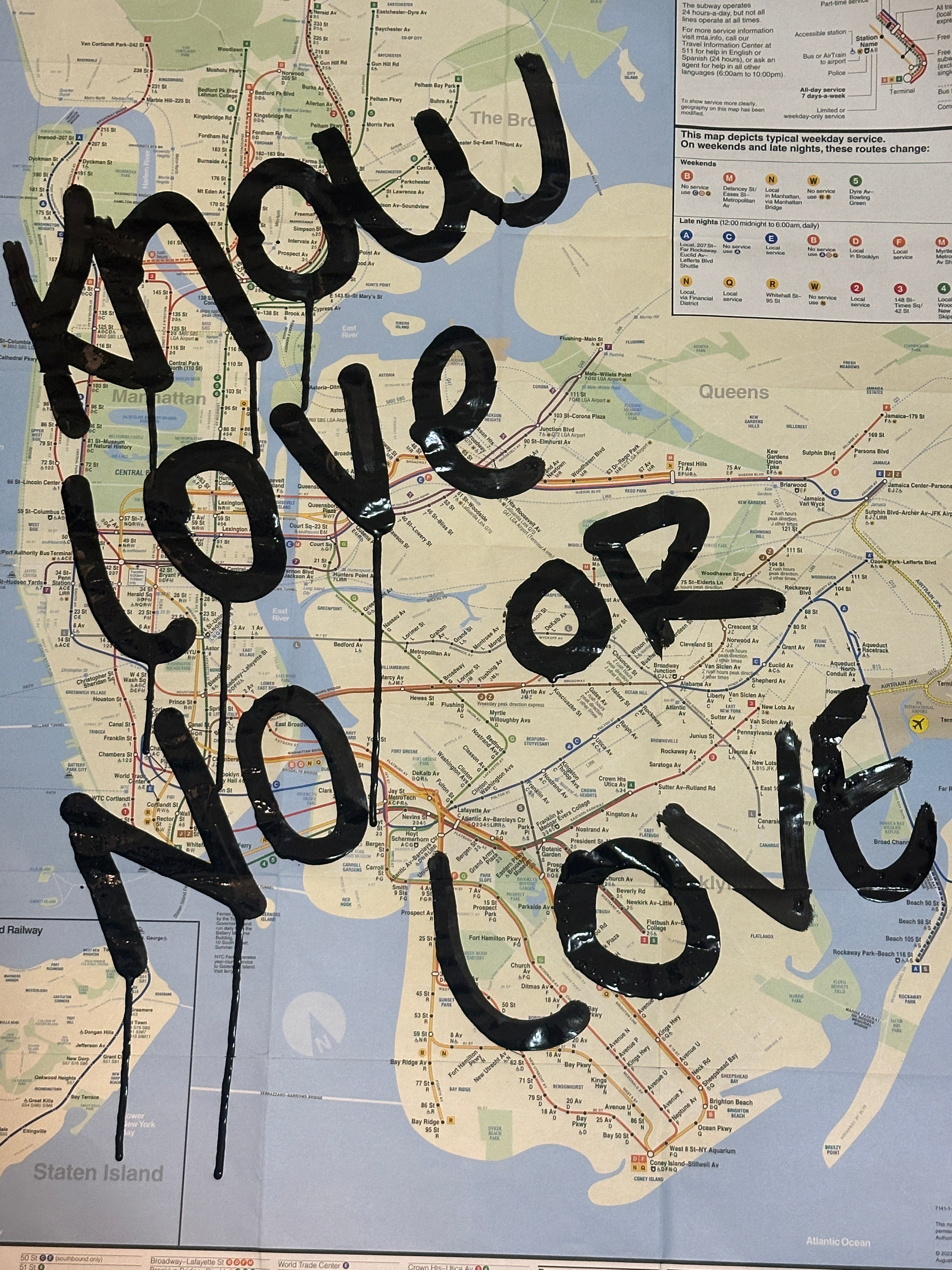 Limited Edition Subway Map 'Know Love or No Love'