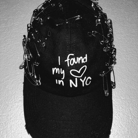 I found my heart in nyc limited edition hand-pinned & distressed cap