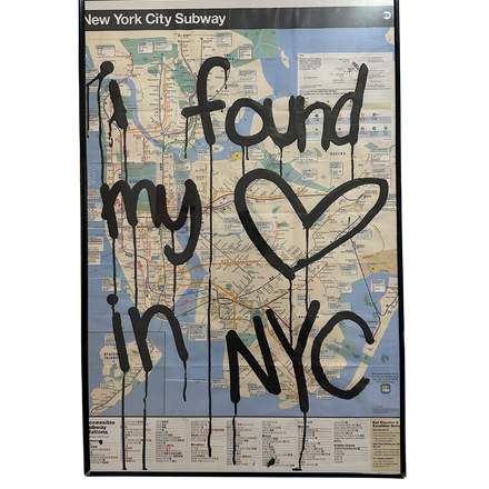 Limited Edition Subway Map 'I Found My Heart in NYC'