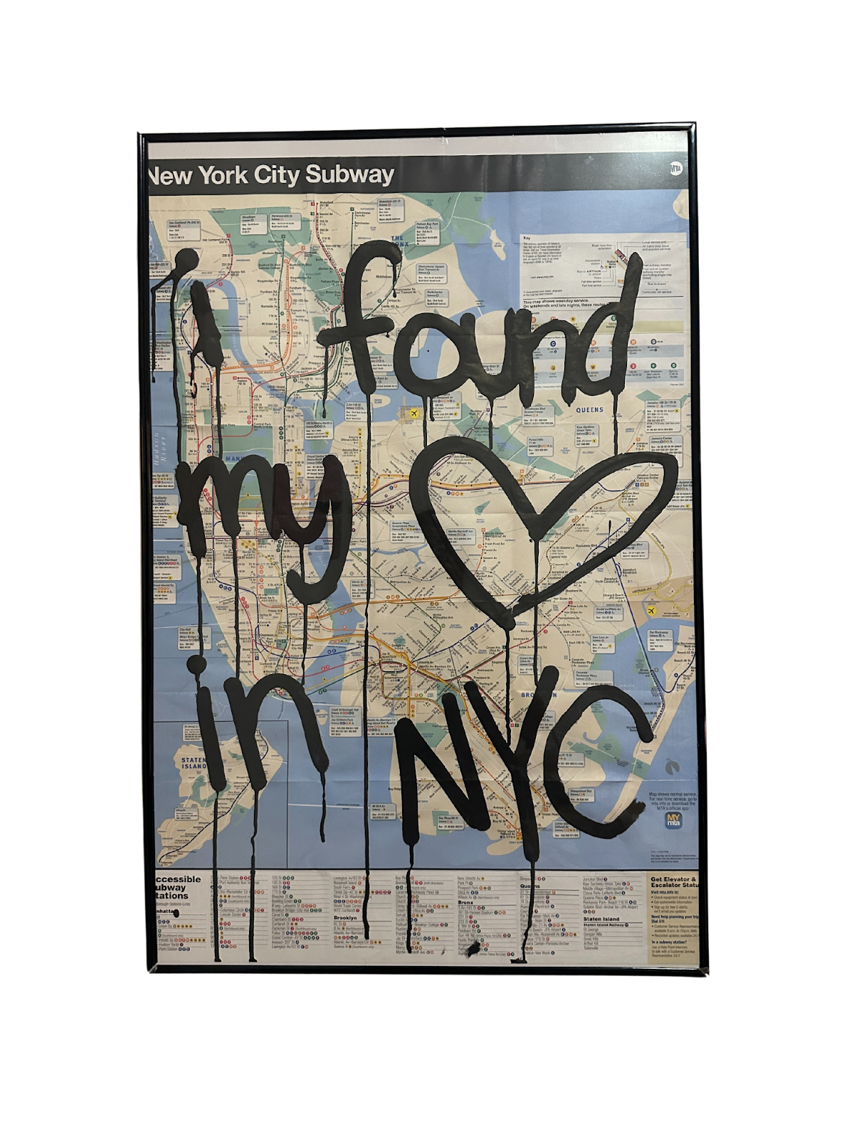 Limited Edition Subway Map 'I Found My Heart in NYC'